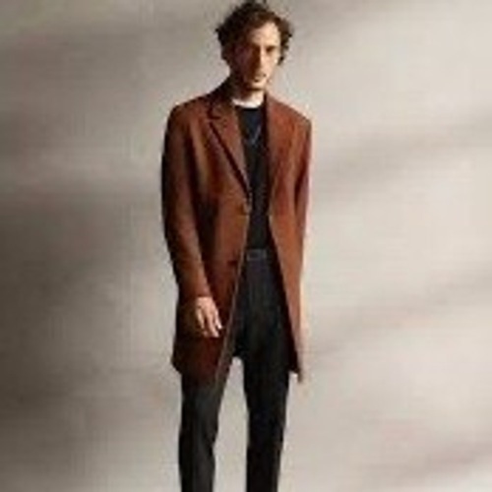 Zara Man Long Overcoat Rust Orange Size M